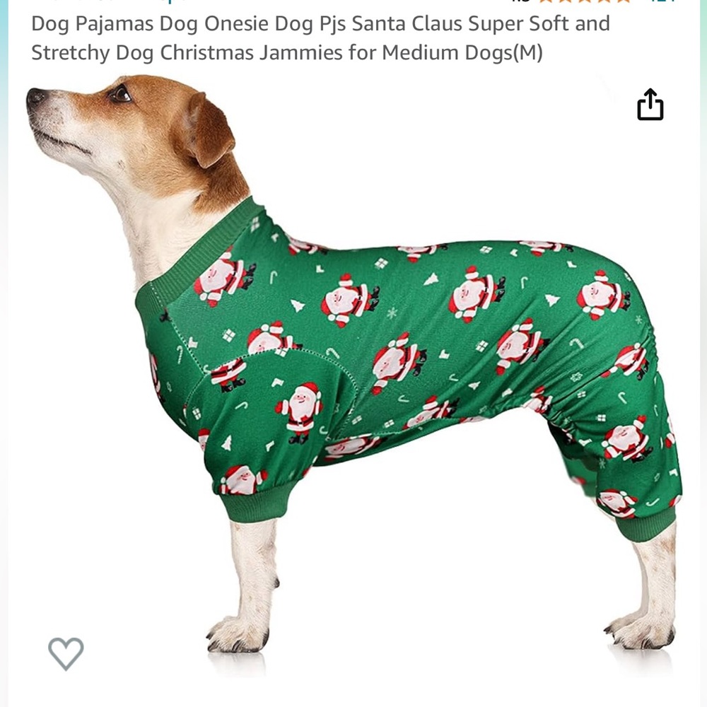 NWT 3 Piece Christmas Dog  Outfit pajamas, Hat, and Scarf bandana Costume